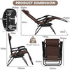 NNETM 2pcs Zero Gravity Recliner Chairs – Adjustable Folding Lounge with Tray (Brown)