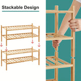 NNETM Experience the natural charm of bamboo with our Double-Layer Shoe Rack