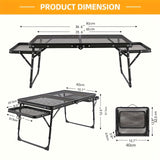 NNETM Camping Table with Extendable Wings & Mesh Top