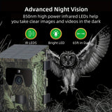 NNETM Solar-Powered 4K Wildlife Trail Cam Hunting Camera