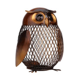 Metal Owl Decorative Figurine and Coin Bank