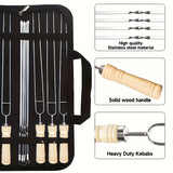 NNETM 10pcs Stainless Steel BBQ Skewer Set with Storage Bag
