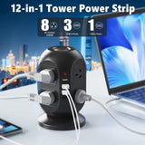 NNETM 12-in-1 Tower Power Strip with USB