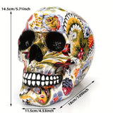NNETM Skull Decoration – Vibrant Resin Flower Art Deco