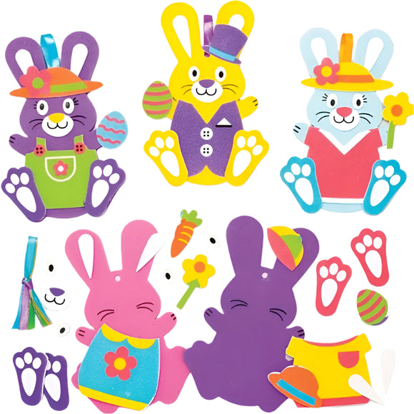 NNETM 10pcs Easter Bunny DIY Craft Kit Foam Decals