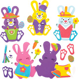 NNETM 10pcs Easter Bunny DIY Craft Kit Foam Decals
