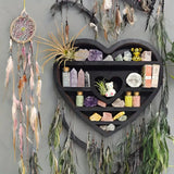 NNETM Two hearts intertwine in this beautifully crafted crystal wood shelf