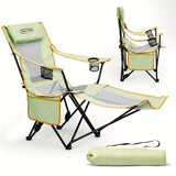 NNETM Heavy-Duty Folding Lounge Chair with Headrest