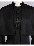 Medieval Priest Role-Play Costume – Long-Sleeve Black Monk Robe