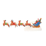 NNEOBA Christmas Village LED Santa's Sleigh & Reindeer Ornament (5PCS )