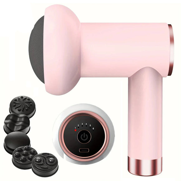 NNEOBA 6-Speed Rechargeable Mini Massage Gun Fat-Reducing, Relaxation Tool Pink