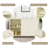 NNECW Freestanding Storage Cabinet with Sliding Door for Kitchen