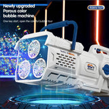 NNEOBA 60-Hole LED Light Bubble Gun Toy for Kids