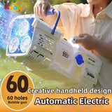 NNEOBA 60-Hole LED Light Bubble Gun Toy for Kids