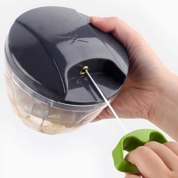 NNEOBA 1000ml Manual Food Chopper – Hand-Pull String Vegetable Cutter