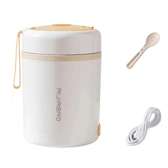 NNEOBA 600ML USB Electric Heating Lunch Box – Portable Stainless Steel Food Warmer