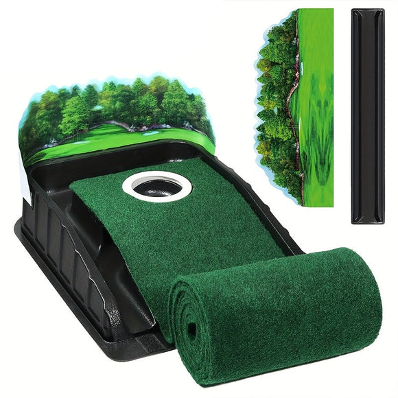 NNETM Golf Accelerator Indoor Putting Mat with Ball Return