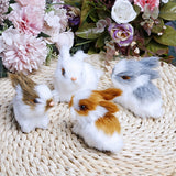 NNETM 4pcs Mini Easter Simulated Rabbit Decorations Set