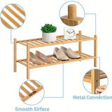 NNETM Bamboo Shoe Rack: Stack & Fold Design