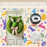 NNETM Easter Bunny Wreath Hanging Banner for Farmhouse Decor