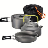 NNETM 3-Piece Aluminum Camping Cookware Set Portable Kit