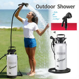 NNETM 6L Portable Camping Shower Pump Outdoor Beach Rinse Kit