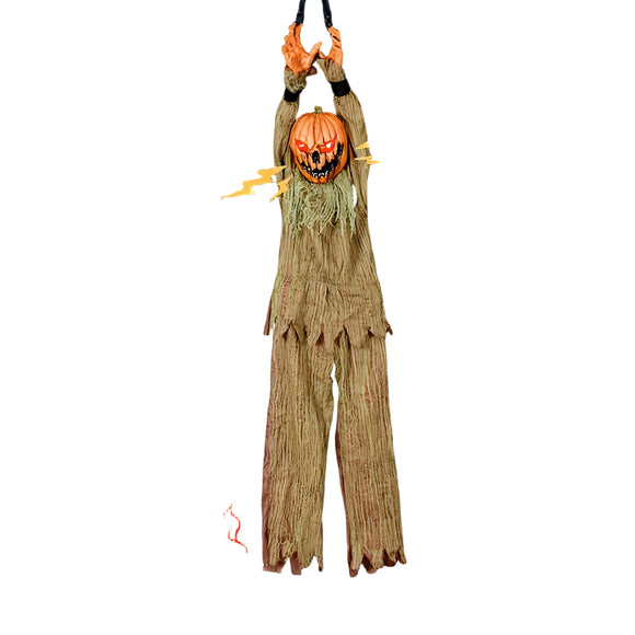 NNETM Pumpkin Head Pendant Halloween Decor with Sound and Lights