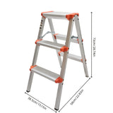 NNETM Aluminum Folding Step Stool Heavy Duty (3-Step)