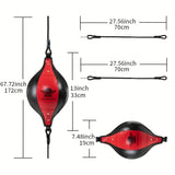 NNETM Double End Bag for MMA Training - Speed, Agility, and Reaction Punching Ball(Red)