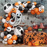 NNETM 105pcs Balloon Garland Kit: Orange & Black with Ghost Skull Balloons for Nightmare Before Christmas, Day of the Dead, Baby Shower. Perfect for Christmas, Halloween Decor
