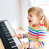 NNECW 61-Key Folding Piano Keyboard with Full Size Keys & Music Stand