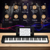 NNECW 61-Key Folding Piano Keyboard with Full Size Keys & Music Stand