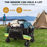 NNETM Folding Utility Wagon with Large Wheels