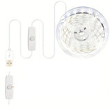 5M USB-Powered Warm White LED Strip Lights with Switch – 16.4FT SMD 2835 Strip