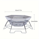 NNETM Foldable Stainless Steel Camping Charcoal Grill