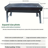 NNETM Portable Cast Iron BBQ Grill with Lid & Tools