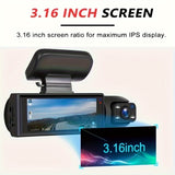 NNETM 1080P Dual-Lens Car Dash Cam with Night Vision