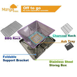 NNETM Stainless Steel Foldable Charcoal BBQ Grill – Portable Lightweight Camping Grill