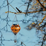 NNETM Classic Orange Glass Globe Solar Lantern - Bats & Spiders