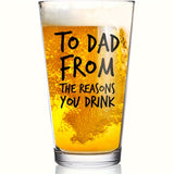 NNETM Large 500ml U-Shaped Glass Beer Cup with Letter Print