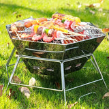 NNETM Foldable Stainless Steel Camping Charcoal Grill