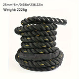 NNETM 1pc Combat Rope for Core Strength Training - 6m Physical Fitness Rope(Black)