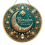 NNETM Glam Style Ramadan Kareem Wood Wreath Decoration