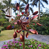 NNETM Solar Powered Metal Wind Spinner with LED Lights