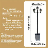 NNETM Solar Garden Triple Head Pathway Light
