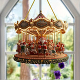 NNETM Santa Claus Carousel Acrylic Sun Catcher –  Hanging Decor