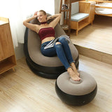 NNETM Lazy Inflatable Sofa Bed with Ottoman