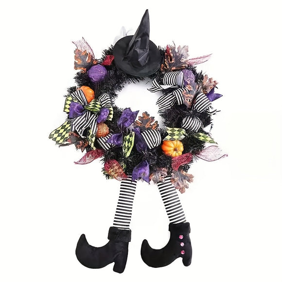 NNETM Spooky Witch Halloween Wreath Wall and Door Decor