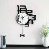 NNETM Modern Minimalist Metal Wood Wall Clock