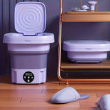 NNETM Portable Mini Washing Machine - Collapsible, 8L Capacity, 3 Sterilizing Modes, Purple